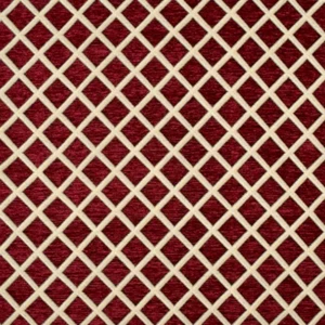 Upholstery Chenille Crimson Diamond Drapery home fabric by the yard 57" Wide - Picture 1 of 1