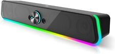 AUNNO PC Speakers, USB Powered Computer Speakers with RGB Light, Gaming Speaker