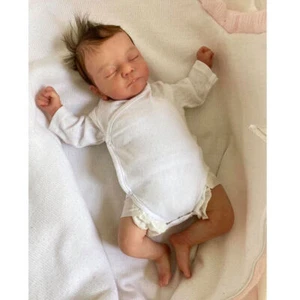 19" Reborn Baby Dolls Cloth Body Vinyl Asleep Boy Newborn Dolls Handmade Gift - Picture 1 of 3