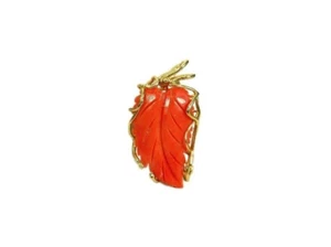 Pendant in Natural coral Italian of 18 kt 750 Gemstone for women jewelry Italy - Picture 1 of 5
