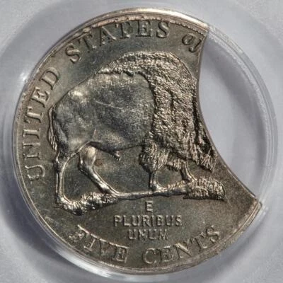 2005 PCGS MS64 22% Clipped Planchet Bison Nickel Mint Error Extremely Rare Date - Image 1 of 4