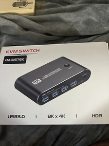 Daoistek HDMI KVM Switch 8K Ultra HD USB 3.0x4 Ports New - Photo 1/11