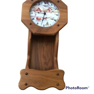 Country Clock over Mail Pouch/ Planter Homemade  Well Crafted Farmhouse 24x12x5” - Picture 1 of 6