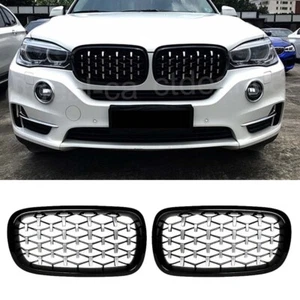 Diamond Front Grill Kidney Grille For BMW X5 F15 X6 F16 2013-2017 Chrome & Black - Picture 1 of 10