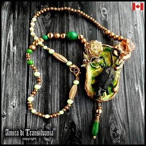 art deco nouveau jewelry necklace pendant woman luxury jewels charm retro style  - Picture 1 of 12