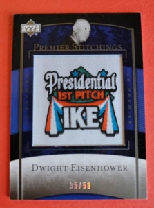 PARCHE FABRICADO DWIGHT D EISENHOWER TARJETA RELIQUIA #35/50 2007 UD PREMIER IKE 1a - Imagen 1 de 2
