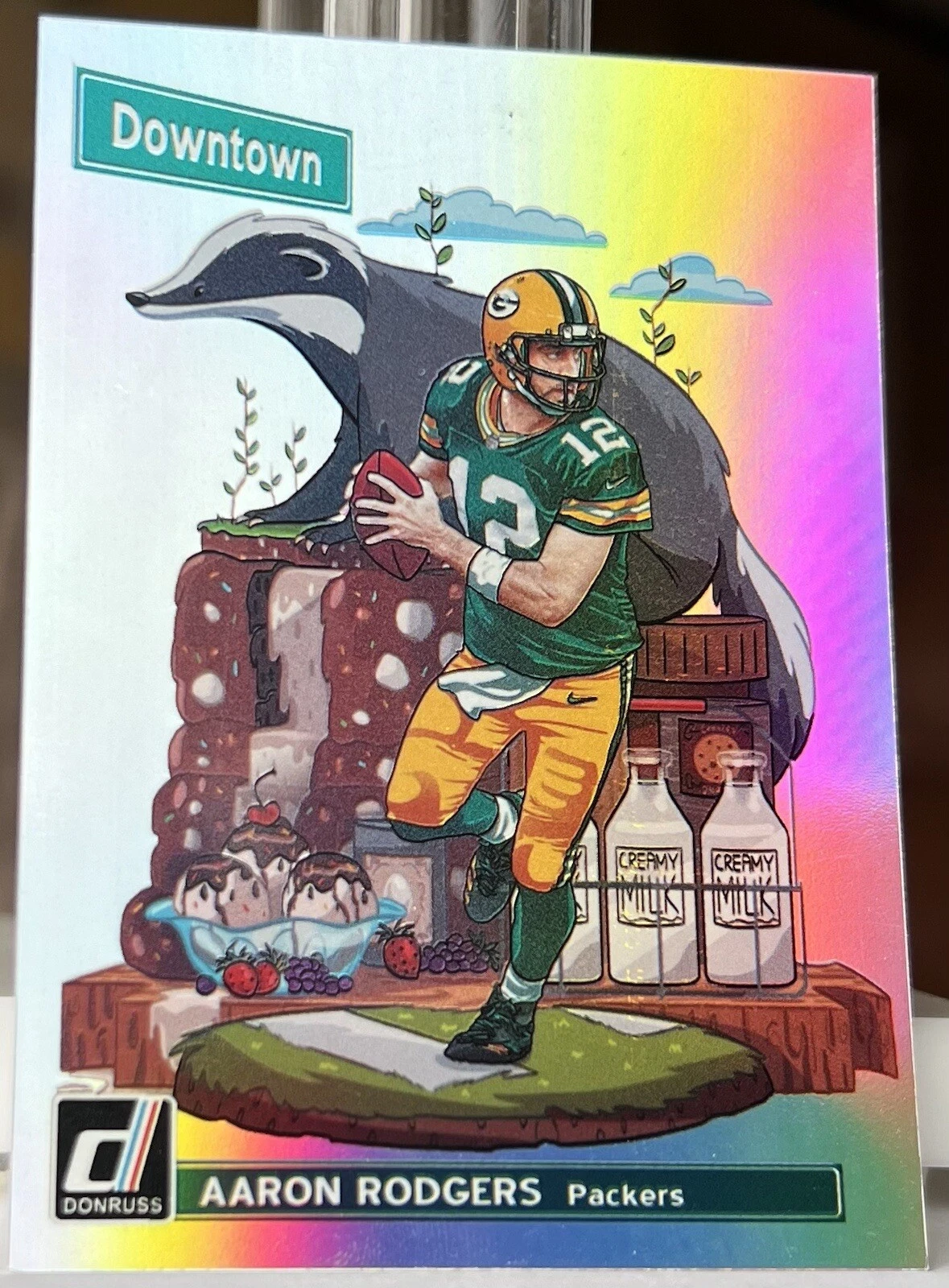 2018 Panini Donruss Aaron Rodgers #DT-5 DOWNTOWN Green Bay Packers