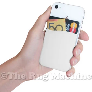 SMART WALLET FOR PHONE - WHITE Durable Silicone Holds Cards Cash Keys Earphones - Picture 1 of 6