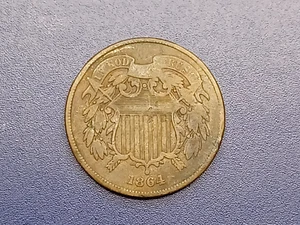 Fine 1864 LM U.S. Two Cent Piece - Picture 1 of 2