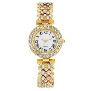 Fashionable Roman Diamond Women's Watch Women's Watch Quartz Watch Bracelet YK - Picture 1 of 30