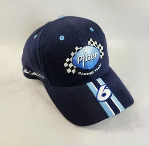 PFIZER Team verstellbare karierte Flagge Sportmütze NASCAR mit Signatur - Bild 1 von 12