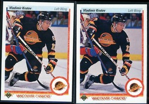 1990-91 Upper Deck Canucks Hockey Card #77 Vladimir Krutov RC   2