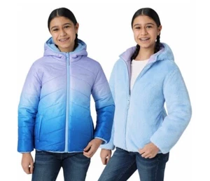 Eddie Bauer Girls' Youth Reversible Plush Jacket -  Choose pattern L Or M - Picture 1 of 14