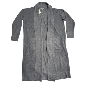 Graue Longstrickjacke mit Zopfmuster Gr. L - Bild 1 von 6