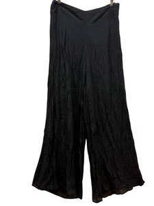 Atmosphere Flowy Pants UK 10 US 6 Black Sheer Lined Crinkly Side Zip Waist READ - Picture 1 of 10