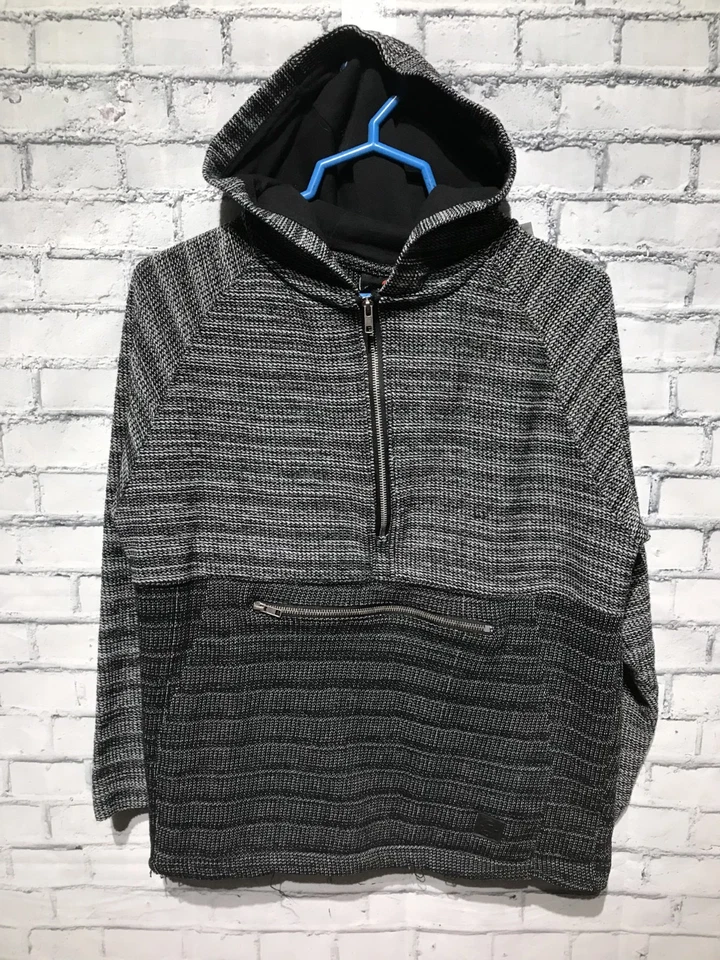 AIRWALK, Men S, Gray/Black 1/2 Zip Long Sleeve Knit Sweater Pullover Hoodie - Image 1 of 4
