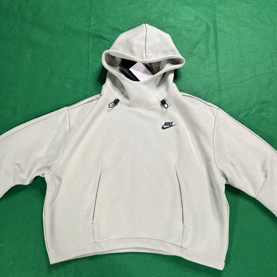 Nike Tech Fleece Oversized Hoodie Size L Women Sportswear Light Green FV6322-370