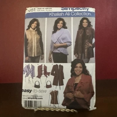 Simplicity Sewing Patterns 4051: Khaliah Ali Jackets, Vest, & Bag, Sizes 18-24W - Image 1 of 4