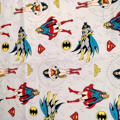 DC Comics Girl Superheroes Fabric Material Supergirl Superwomen Batgirl 35.5" - Image 1 of 4