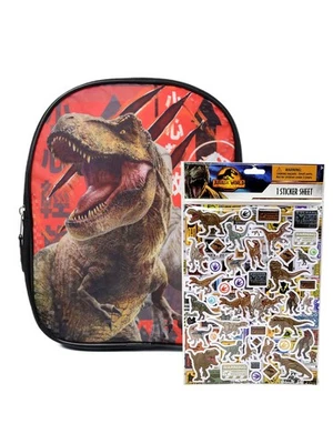 Jurassic World Small Backpack 11" T-Rex w/ Dinosaurs Raised Sticker Sheet Set - Image 1 of 4