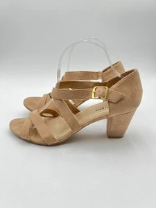 Comfort Plus By Predictions Strappy Sandals Tan Women's Size 9.5W Block Heel - Picture 1 of 10