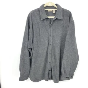 LL Bean Men Size XL Shirt Button Down Top Gray Fleece Vintage - Picture 1 of 6