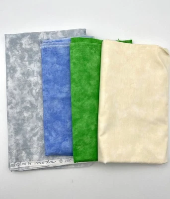 MARBLES By Moda 1997 Marbled Texture Print Fabric - 4 Color Bundle 3.5 yds Total - Image 1 of 4