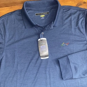 Greg Norman Polo Shirt Men’s Small Blue Long Sleeve Play Dry Casual Golf NEW - Picture 1 of 8