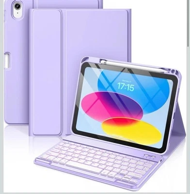Folio Keyboard Cover Stand 7 Color Backlit Detachable Case For iPad A16 10.9/11” - Image 1 of 4