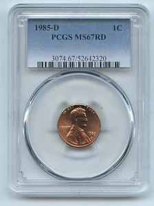 1985 D 1C Lincoln Cent PCGS MS67 - Picture 1 of 1
