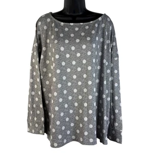 Prendas para el torso para mujer Kate Spade New York gris talla 3X tejido a lunares cuello barco manga larga - Imagen 1 de 15