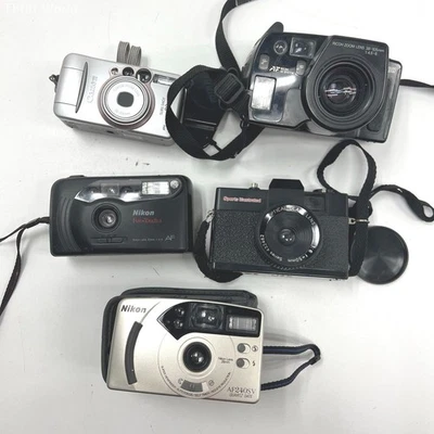 Cámara fotográfica compacta Nikon Canon Ricoh 35 mm vintage lote de 5 piezas de zoom AF Foto 1 de 4