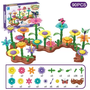 Niñas Hágalo Usted Mismo Flores Jardín Juguetes Bloques de Construcción Niños Pequeños Juego Ramo Crear - Imagen 1 de 21