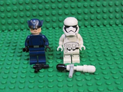Lot 2 LEGO Minifigs Star Wars First Order Officer Colonel Datoo + Stormtrooper B - Image 1 of 2