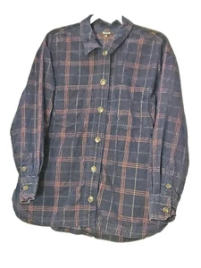Madewell Women's L Plaid Corduroy Button Up Shirt Pocket Collar Long Sleeve  - Picture 1 of 13