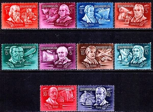 👉 HUNGARY 1948 INVENTORS SC#C53-62 MNH DA VINCI TRAINS ZEPPELIN 💲FREE SHIPPING - Picture 1 of 1