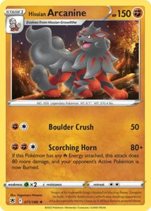 Carta Pokémon Hisuian Arcanine 071/189 Rara Resplandor Astral - Casi Nueva - Imagen 1 de 2