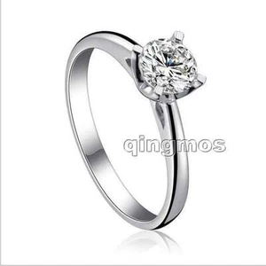 Anillo redondo y blanco de circón plata esterlina 925 de 3*6 mm para mujer joyería regalo rin18 - Imagen 1 de 19
