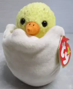1999 TY Beanie Baby Plüsch - Eggbert das Küken im geschlüpften Ei - PE Pellets - Bild 1 von 8