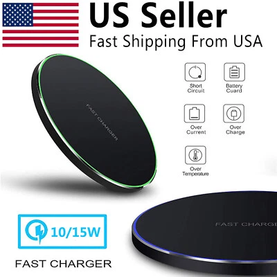 Док-станция беспроводное быстрое зарядное устройство зарядная подушка для телефона Samsung iPhone Android - Изображение 1 из 4