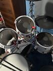 Ddrum Hybrid 6 Kit 6-piece Acoustic/Electric Drum Set - White with Red Hardware