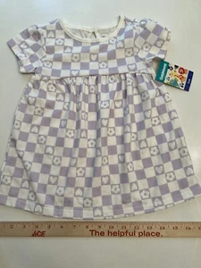 Garanimals Baby Girls Size 24 Month Short Sleeve Dress Lavender & White NWT - Picture 1 of 9