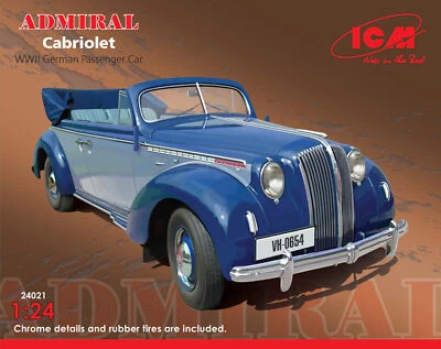 Admiral Cabriolet, WWII German Passenger Car 1:24 Plastic Model Kit ICM - Image 1 of 2