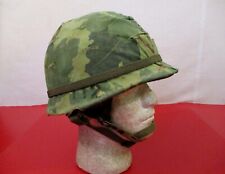 Vietnam Era M1C Paratrooper Helmet Complete w/Liner & Mitchell Cover - Dtd 1967