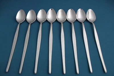 8 cucharas de té helado Noritake LINDEN Japón 18/8 acero inoxidable 7 1/8" Foto 1 de 4