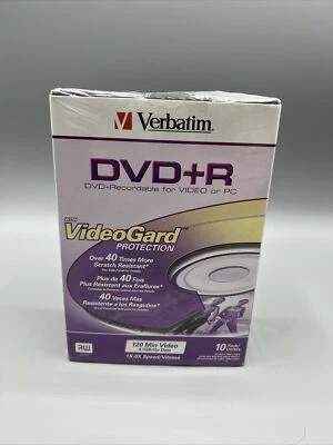 Verbatim DVD+R RW with VideoGard Scratch Protection 10 Pack Discs NEW - Image 1 of 4