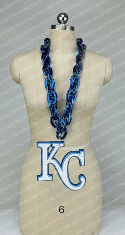 New MLB KANSAS CITY ROYALS BLUE Jumbo Big Fan Chain Necklace Foam MI USA Cover