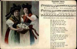 Musique et chanson carte chanson vers 1910 partitions texte oral "Vogtländer Madle" Vogtland - Photo 1/2
