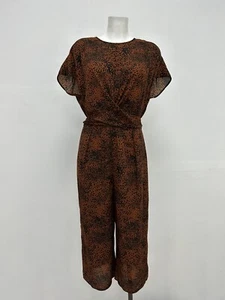 Ex Primark Damen-Spielanzug Twist vorne Krawatte hinten Tierdruck Größe 12 - Bild 1 von 10