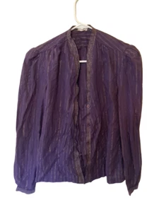 Vintage (Lama Imports) Purple/Gold Thread Blouse & Skirt - size L - India - Picture 1 of 7